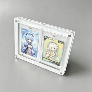 Takara Tomy | White PTCG Display stand Polaroid picture frame 35PT Extra Thick Pokemon Yu Gi Oh Card shot extra Action Stuck brick-2 Slots