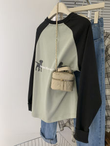 plus Size 300 Pounds Big Sister Long Sleeve T-Shirt Womens New 2024 Early Autumn Loose Shoulder Insertion Base Shirt Top