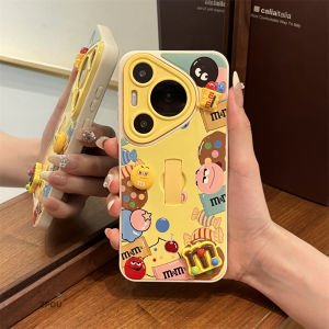 ZPOU Huawei Pura70 pro plus Phone Case New Model Invisible Ring Stand Full Cover Anti-Fall Protective Shell Men Women Cute Cartoon Creative M Bean Design