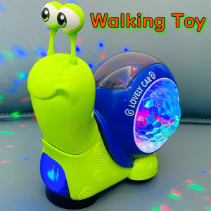 Electric Snail Toy Music Snail Toy with Colorful Light Baby Training Crawl Toy for Baby Toddlers Gift