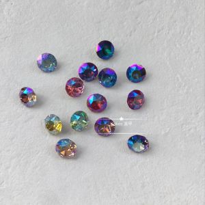 [Shi] Genuine Goods Swarovski Diamond Pointed Bottom round Diamond 1088 Flashing Series Shim Star Diamond Stud Earrings Nail DIY Accessories