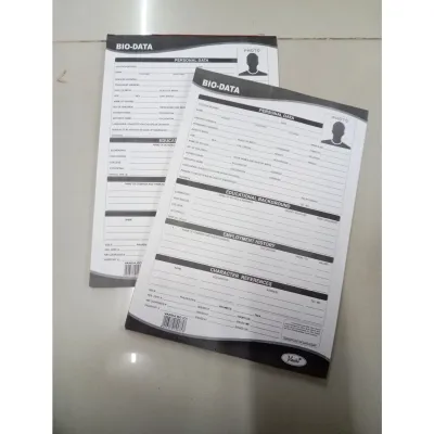 (100sheets/pad) BIODATA Form Sheets for Job Application