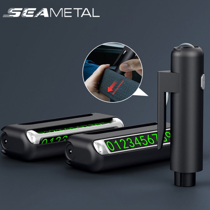 Multifunctional Car Temporary Parking Number Card Safety Hammer
