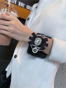 Creative Fashion Leather Wristband Phone Case for Huawei P50 Pocket Anti-Fall Protection Cover Vivo XFlip Popular Weave Pattern for Women