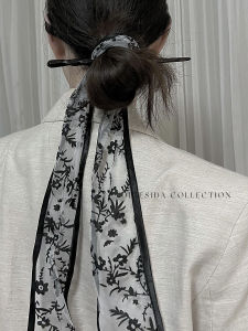 Hàn Quốc Retro Khăn Lụa Ban Nhạc Nữ Ren Hoa Cổ Thắt Nhỏ Viền Dài Phụ Kiện Tóc Thời Trang Mũ Sợi Polyester