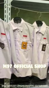 Baju Seragam Sekolah SD SMP SMA Lengan Panjang Premium - Baju Sekolah Putih Panjang Cowok Cewek