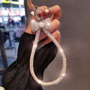 ZHENGEGE | Fancy Rhinestone Bow Mobile Phone Strap Necklace Women