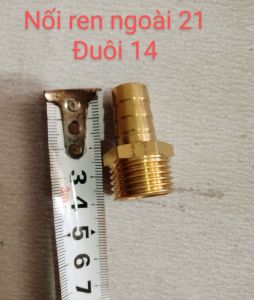 Nối ren ngoài 21 đồng thau - đuôi chuột nối ống mềm phi 12 14 16 18 20