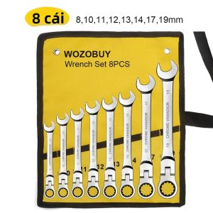 WOZOBUY Flex Đầu Siết Bộ Cờ Lê Hệ Mét Cr-V Gear Cờ Lê Đa Năng Chống Từ Chìa Khóa Xe Ô Tô Bộ Dụng Cụ Sửa Chữa