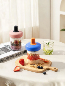Ankou | Overnight Oat Cup With Lid and Spoon Portable Breakfast Milkshake and Salad Container