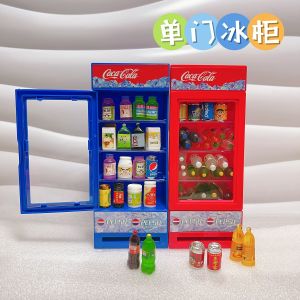 Mini Artificial Double Door Freezer Miniature Refrigerator Toy Refrigerator Kids Candy Toy Play House Model Small Ornaments