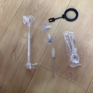 Acrylic Aquarium Fish Feeder Transparent Tube Telescopic Multifunctional Fish Tank Food Dispenser with Feeding Ring