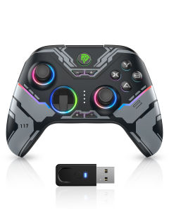 EasySMX | EasySMX X15 Wireless Gamepad Bluetooth Gaming Controller Compatible with PC/NS/TV/Phone/Steam RGB Hall Effect Black Myth Wukong