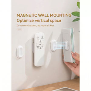 Magnetic Remote Control Holder Wall Mount Punch-Free Silicone Adhesive Hook Traceless Organizer for TV/AC Remotes