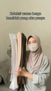 Jilbab BERGO INSTAN PET SPORT All Size S M L XL Jersey Hijab Hamidah Sporty Olahraga - Kerudung Wanita