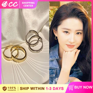 2023 New Korea 14K Gold Plated Classic Circle Hoop Earrings Minimalist Earring Fashion Vintage Elegant Jewelry Gift Accessories Hypoallergenic