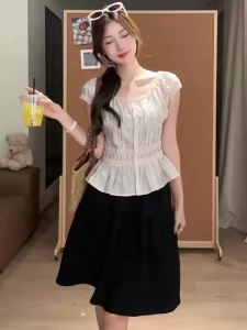 Áo Sơ Mi Tay Ngắn Voan Đậm Màu Hồng