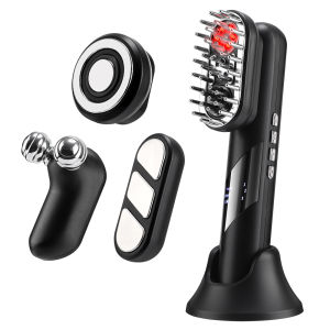 HailiCare | Lược Massage Rung EMS 4 Trong 1 Thiết Bị Làm Đẹp Cầm Tay Dụng Cụ Thoa Chất Lỏng Cho Da Đầu Lược Chải Tóc Chống Rụng Tóc Nâng Cơ & Làm Săn Chắc Da