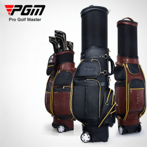 PGM GOLF | Expandable Genuine Leather Golf Travel Bag