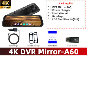 Acceo 4K+2.5K Mirror Dash Cam 5G WiFi Car DVR with Sony Sensor Night Vision Touch Screea Optional GPS Rear View Camera