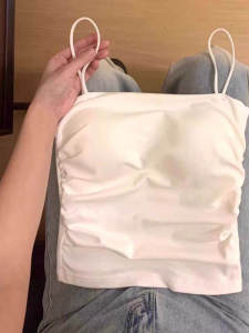 chaqi | เสื้อกล้ามแขนกุดคอวีพองเต็มหน้าอกสไตล์หวานและเผ็ดร้อน Pure Desire สำหรับฤดูร้อน พร้อมสายคาดไหล่ ชุดชั้นใน เสื้อชั้นในสตรี