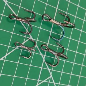 6X Black Treble Hooks 20-100pcs Saltwater Strong Triple Fishing Hooks Replacement Hook for Lures