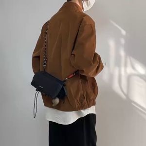 Personality water bottle crossbody bag Trend mens and womens sports multi-layer single shoulder bag outdoor bottle bag