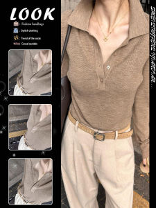 Elegant Polo Neck Sweater for Autumn Winter Wearing