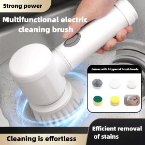 Power Scrubber 5 Replaceable Brush Heads Electric Spin Scrubber Bathroom Cleaning Brush Power Scrubber Electric Brush Home