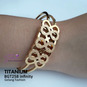 Gelang Titanium Infinity Pasir Elegan Mewah Awet Anti Karat Anti Luntur Perhiasan fashion Import Premium Cocok dipakai pesta kondangan hadiah jalan-jalan bgt258