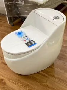 L.Hê Freeship Bồn Cầu Trứng Cao Cấp Men Nano Phủ Ceramic Chống Bám Bẩn Xả Xoáy Kết Hợp Đẩy Mạnh Nắp Rơi Êm Bảo Hành 15 Năm