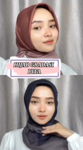 HIJAB SEGI EMPAT MOTIF GRADASI 2IN1 / SEGI EMPAT OMBRE GRADASI  / KERUDUNG VOAL PITA GRADASI