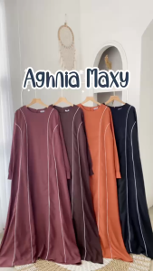 Aghnia Maxy Dress Bahan Shakila Baju Gamis Dress Wanita Muslim Modern Fashion Lengan Panjang Dress Pesta Terbaru Maxi Muslimah Termurah Pakaian Modis Simple Casual Terbaru