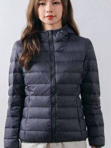 New Arrival Matte Eiderdown Outerwear Lady Short Hood 90 White Duck down Heattech Waterproof Lightweight Walking Mountaineering Clothing