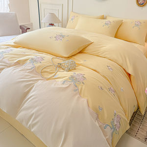 French Sweet Style Embroidered Cotton Sheet Set