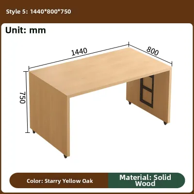 JIALANGE | Multi-functional Moveable Wooden Kitchen Island Table with Stone Panel