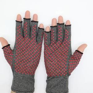 1Pair Compression Arthritis Gloves with StrapFingerless Glove Hand Wrist Support for Carpal TunnelArthritisTendonitis Fingers Pain Relief Mittens