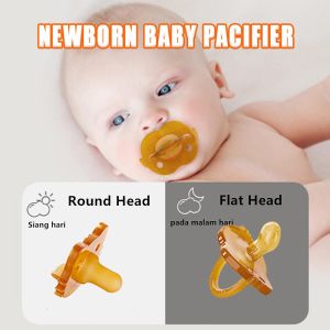 Pacifier Newborn 0 to 6 Months Super Soft Imitation Breast Milk Silicone Night with Flat Head Weaning to Coax Baby Artifact Portable Anti-lost Chain Carry it with