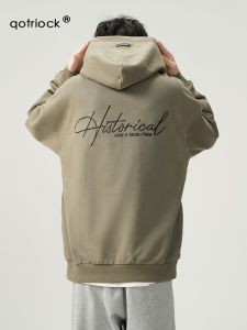 Hạng Nặng Có Mũ Áo Nỉ Áo Sweatshirt Áo Khoác Ngoài Nam Thoải Mái Thêu Rộng Rãi Phong Cách Cặp Đôi Cotton Vải Bông Polyester Pha Trộn Mùa Thu Áo Khoác