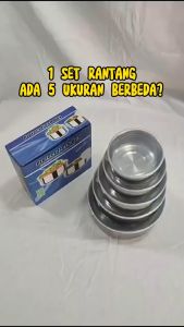 Rantang Stainless 5pcs Susun Beranak Stain less Steel Besi Anti Karat Protect Tempat Makan Panas Dingin Tutup Plastik Pack Lunch Box Termurah Free Bubblewrap bisa cod