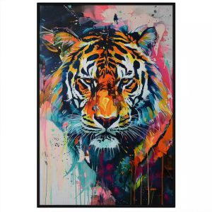 Tranh treo tường tranh dán tường Canvas con hổ tranh decor phong cách hiện đại màu nước. CGI-327