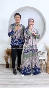 couple gamis kemeja batik katun seno sage