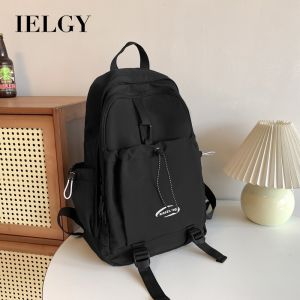 กระเป๋าเป้สะพายหลัง IELGY นักเรียนแฟชั่นเรียบง่ายถนนสวมใส่กระเป๋าเป้สะพายหลังแบบสบายๆความจุขนาดใหญ่