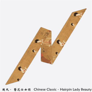 Monet Oil Painting Silk Scarf Thin Narrow Small Bench French Hair Band Ribbon Tie Bag Handle Ribbon Decoration Artsy Scarf