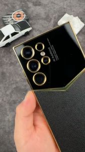 GKK Electroplated Samsung S23 Ultra - S23 Plus - S23 Premium Leather V Softshell High Quality Case