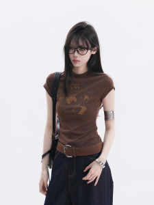 zuocisankon | Áo Thun Slim Fit Tay Ngắn Hình Hoạt Hình Cổ Điển