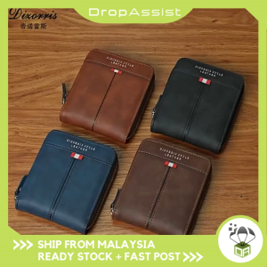 DROPASSIST 2371 Short Bi-Fold Wallets For Men Dompet Pendek Lelaki Slot Deluxe Credit Card Purse