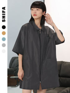 เสื้อคลุมยาวสำหรับตัดผม เสื้อคลุมแขนสั้นสำหรับทาสีผม เสื้อคลุมแขนยาวสำหรับทาสีผม ชุดงานแต่งงาน สไตล์เกาหลี ชุดงานแต่งงาน ชุดทำงาน