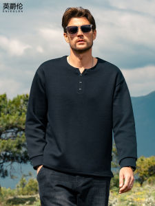 Áo Thun Dài Tay Henry Cổ Tròn Thường Ngày Mùa Thu Đông Cho Nam Enjeolon 290g Ấm Áp Chống Bám Bụi Bằng Cotton Polyester