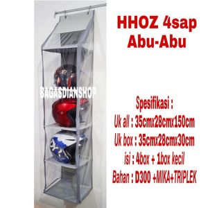 Rak Helm Gantung dengan Resleting 4 Susun